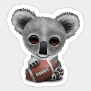 Cute Baby Koala Playing With Football Sticker